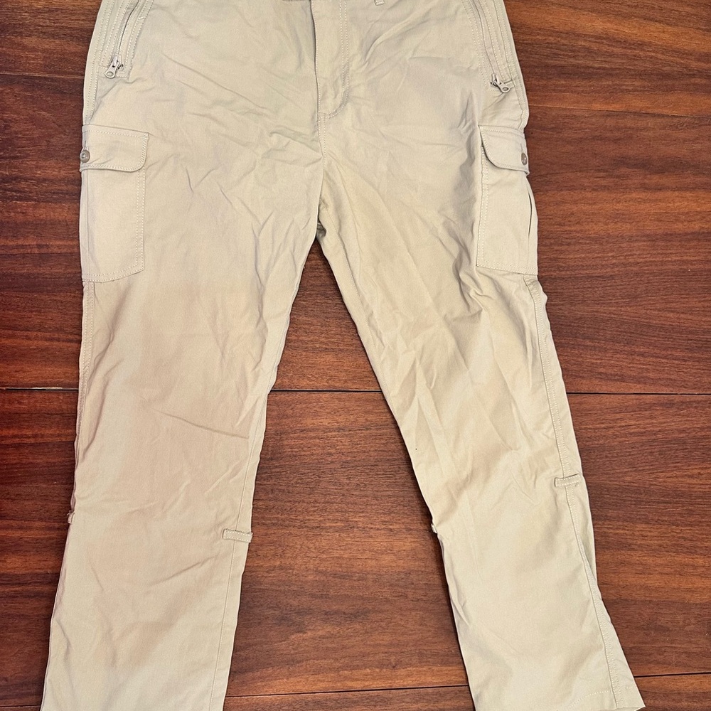 Women’s Tan Cargo anti theft travel Pants
